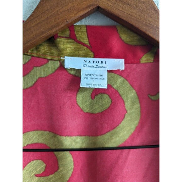 Vintage Natori Private Luxuries Robe Kimono Women's Large Asian Red Gold - Picture 3 of 5